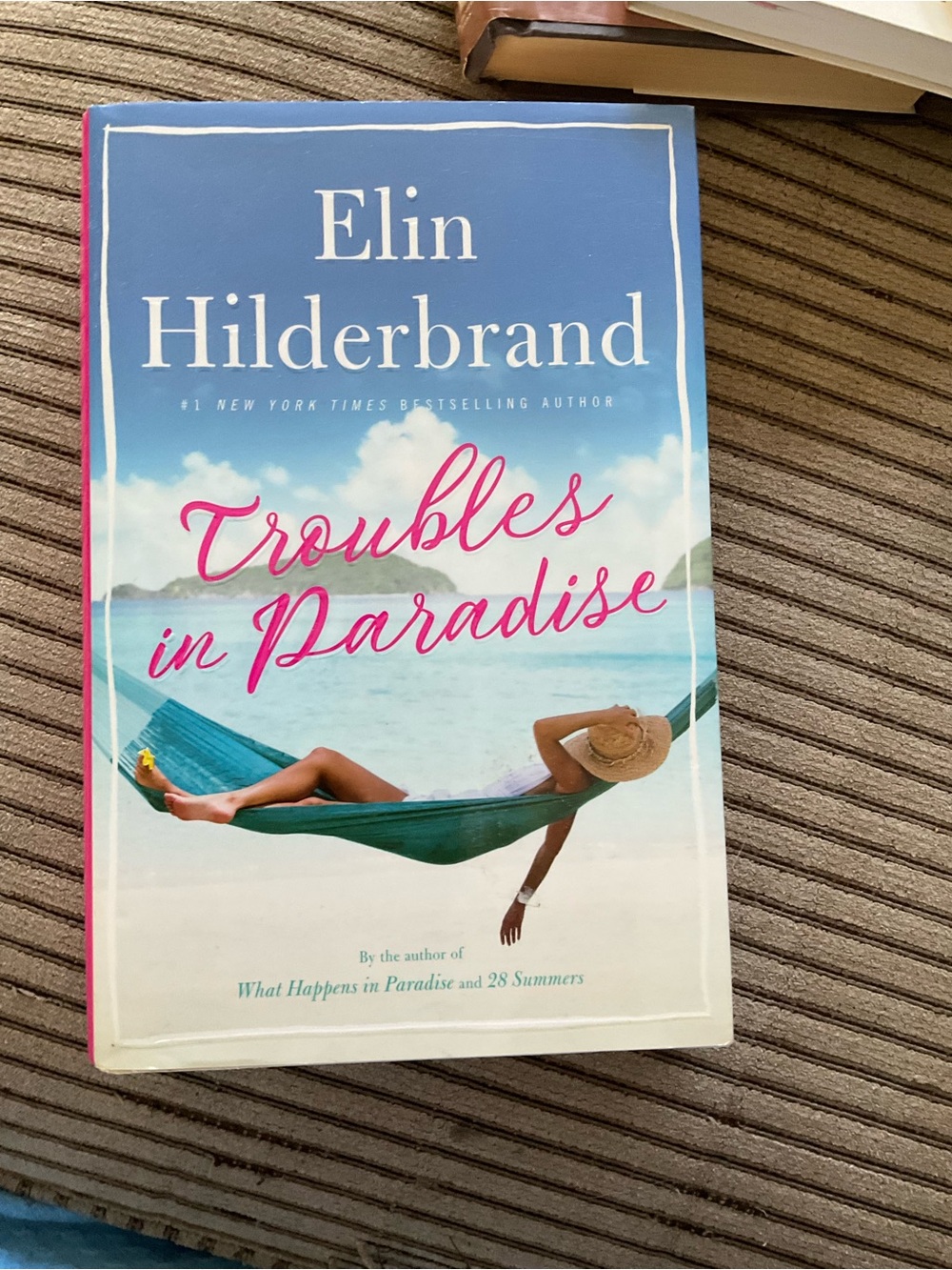 Elin Hilderbrand "Troubles in Paradise" - Beach Cover, Blue & Pink